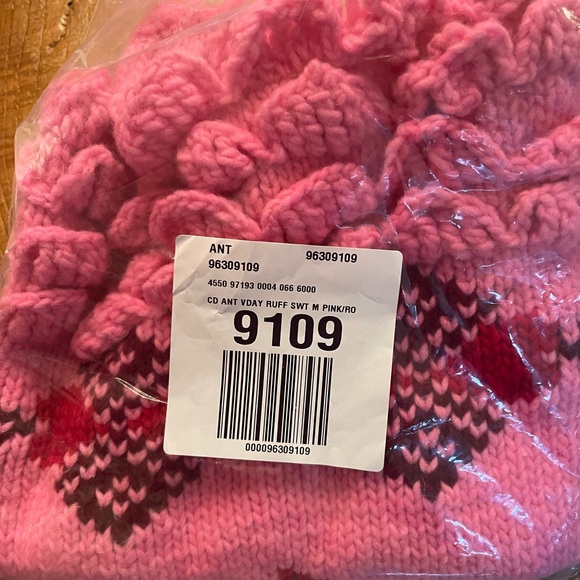 Anthropologie NWT adorable handmade hearts 100% wool cozy sweater; sz Med - Picture 3 of 16